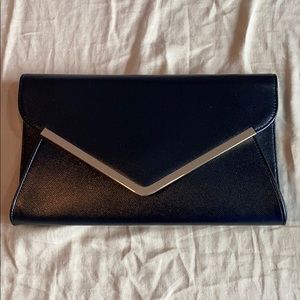 Black envelope clutch